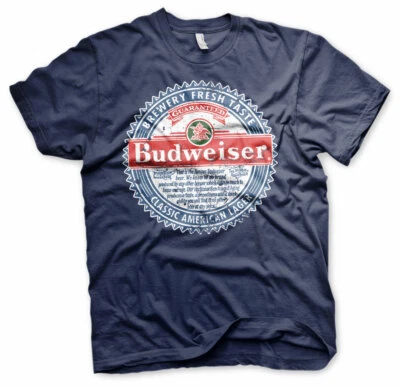 Budweiser American Lager Vintage Beer Anheuser Busch Männer Men T-Shirt Navy