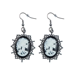 Ohrhänger Gothic Skelettschädel Schmuck Halloween Karneval Fastnacht Zubehör - Bild 1 von 2