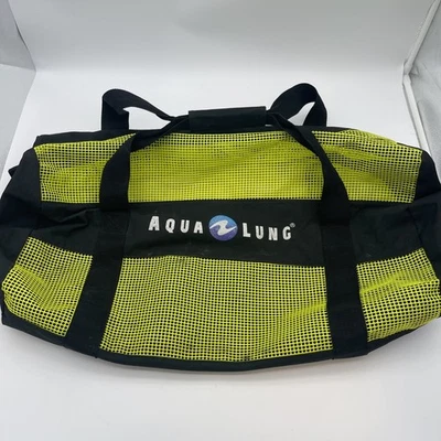 Aqua Lung Mesh SCUBA Diving Duffle Gear Neon/Black Bag Large Capacity - Image 1 of 2