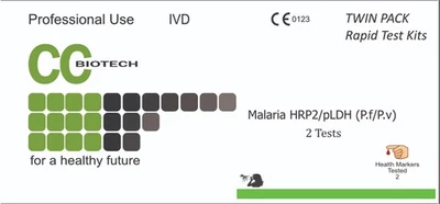 CCB Twin Pack. . Malaria HRP2/pLDH Rapid test. 2 tests in a box