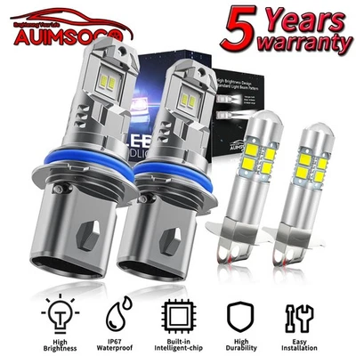 For Dodge Shadow 1990-1994 LED Headlight Bulbs Cool White Super Bright 9004+H3 - Изображение 1 из 4