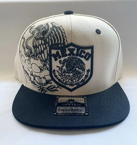 MEXICAN MEXICO Hat Hecho En Mexico Eagle Aguila Escudo Curved Baseball Cap TAN - Picture 1 of 1