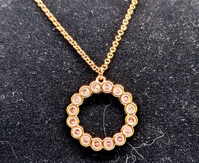 Collar Colgante Circular Cristal Rosa Kate Spade NY Oro Rosa Geométrico Clásico Foto 1 de 4