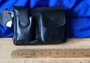 Vtg Wilsons Black Leather Belt Bag Unused with Tags and Original Packing - Picture 1 of 9