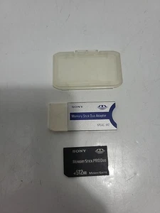 Sony Memory Stick PRO Duo 512MB Card MSX-M1GST With Adapter MSAC-M2 Used - Picture 1 of 2