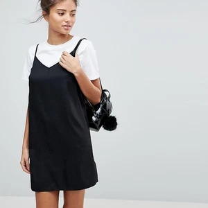 Asos Design Damen Voller Brust Mini Cami Slip Kleid in Schwarz Größe 10 - Bild 1 von 8