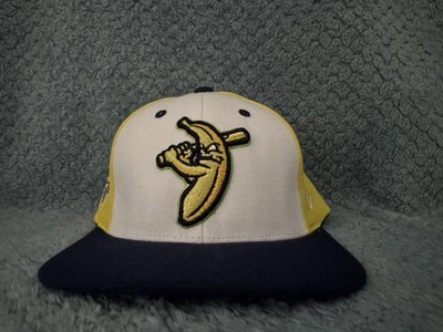 Boné de beisebol Savannah Bananas Zephyr ajustado tamanho G amarelo branco azul chapéu - Imagem 1 de 4