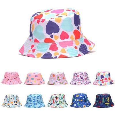 Baby Summer Sun Hats Bucket Kids Toddler Boys Girls Lovely Cartoon Beach Hat - Image 1 of 4