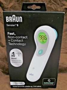 NEW BRAUN BNT300 SENSIAN 5 NON-CONTACT DIGITAL FOREHEAD THERMOMETER FREESHIP - Picture 1 of 3