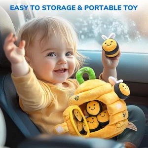 Baby Toys 6-12 Months - B2 Soft Baby Beehive with 5 Sensory Bees - Rattle, Cr... - Picture 1 of 12