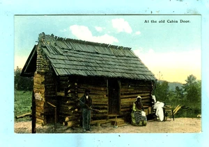 Vintage, African American, "At the old Cabin Door", Family outside canin.... - Picture 1 of 2