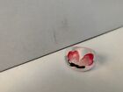  Small Resin Clear Ring With Red Detail On The Top  Size UK-K /US 5
