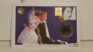 ( Lot 759) Mercury PNC BU COIN COVER 2003 United Kingdom - Coronation  5 Pounds. - Picture 1 of 4