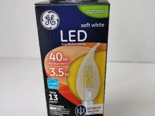 New GE LED Soft White 40 Watt Replacement Carriage light Clear Outdoor Bulbs - Image 1 of 4