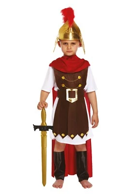 Kids ROMAN GENERAL COSTUME FANCY DRESS Book Week Day Boys Gladiator Soldier UK - Image 1 of 2