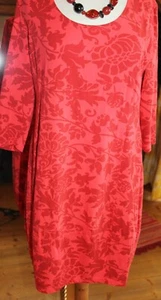 Julia Wang Ballonkleid; Rot/weinrot; Blüten, Gr. S+ L; Baumwolle; Neu! - Bild 1 von 5