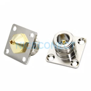 1x N Buchse 4 Loch Panel Befestigung Stecker für halbstarr 0,086" RG405 Kabel - Bild 1 von 8