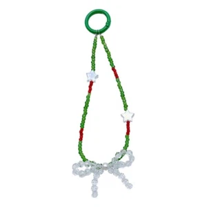 Beaded Bowknot Pendant Phone Straps Lanyard Y2K Style Pocket Keychain Strap - Zdjęcie 1 z 8
