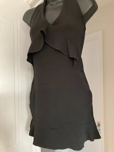 PRETTYLITTLETHING Damen schwarz Polyester Neckholder Bodycon Kleid-Größe 10 - Bild 1 von 6