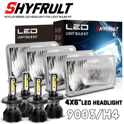 NEW For 1985-1989 Subaru DL 4PCS 4x6" LED Headlights High/Low Beam 6000K DOT - Image 1 of 4