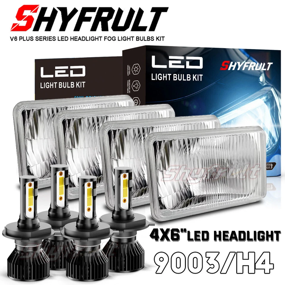 NEW For 1985-1989 Subaru DL 4PCS 4x6" LED Headlights High/Low Beam 6000K DOT - Image 1 of 4