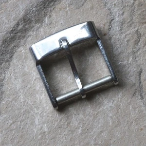 Square stainless steel 12mm vintage watch buckle signed INOX from 1960s/70s NOS - Picture 1 of 3