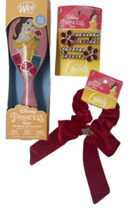 #Disney Beauty & The Beast Princess Belle WET BRUSH, Hair Clips & Scrunchie Set - Picture 1 of 1