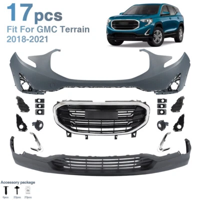 Front Bumper Cover Assembly Grille Kit For 2018-2021 GMC Terrain With Fog Light - Image 1 of 4