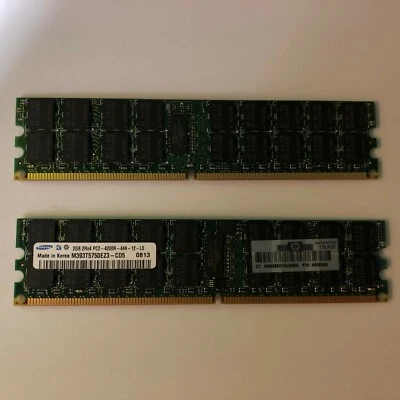 Samsung 4GB - 2x2GB - 2Rx4 PC2-4200R-444-12-LO RAM - Korea +Spare/ 3 modules - Image 1 of 2