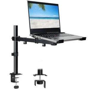 Laptop Desk Mount, Single Laptop Stand Arm with Vented Tray for 17 inch Notebook - Picture 1 of 7