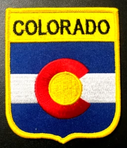 TOPPA SCUDO BANDIERA STATO COLORADO RICAMATA - Foto 1 di 3