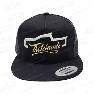 Trokiando Truck Gold and White Snapback Black Mesh Trucker Hat Embroidered Cap - Picture 1 of 2