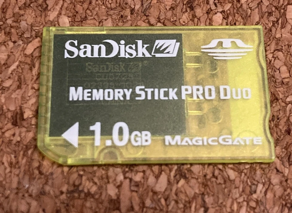SanDisk 1GB Memory Stick Pro Duo Card Transparent Green Mint 9E - Image 1 of 1