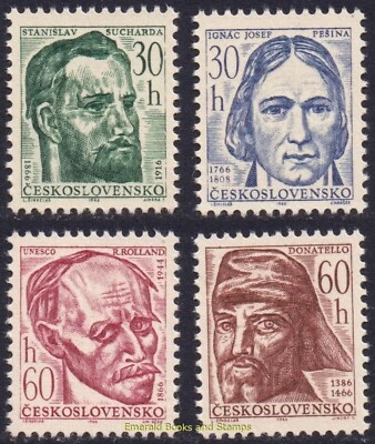 EBS Checoslovaquia 1966 - Aniversarios culturales - 1598-1601 MNH** Foto 1 de 4