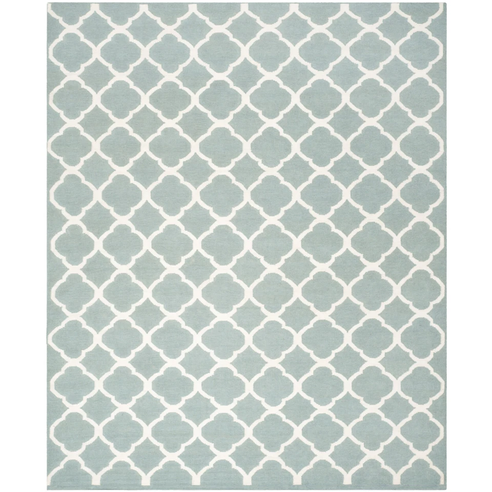 SAFAVIEH Dhurries DHU627A Handwoven Blue / Ivory Rug - Image 1 of 4