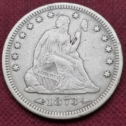 1873 Seated Liberty Quarter 25c Better Grade XF #57502 Cover