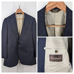 Paul Stuart Blue Pinstripe 4 Pocket Edward Blazer Jacket 42" Wool Cashmere - Picture 1 of 7