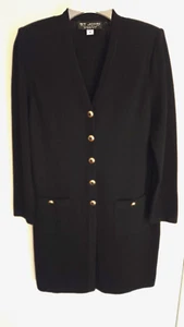 St. John Marie graue Long Strickjacke Pullover Jacke Gr. 4 schwarz Strick - Bild 1 von 8