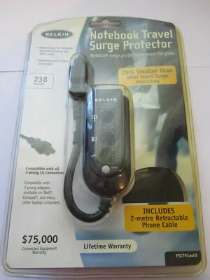 BELKIN FSC791auC6  NOTEBOOK TRAVEL SURGE PROTECTOR SEALED UNUSED - Image 1 of 4