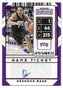 DESMOND BANE 2020 Panini Contenders Draft Picks Game Ticket AUTO Red #127 Rookie
