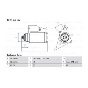 STOCK CLEARANCE STARTER MOTOR FOR TRANSPORTER 03- 2.5TDi - Picture 1 of 3