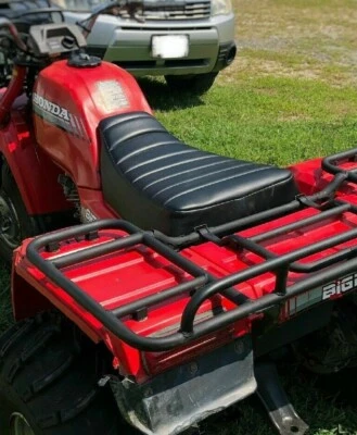 Cubierta de asiento negra plisada hecha a mano roja grande HONDA ATC 250ES 250 1985-87 Foto 1 de 3
