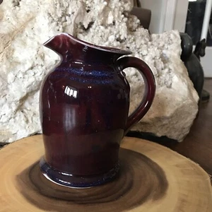 Vintage Edgecomb Pottery Burgundy Pitcher - Picture 1 of 9