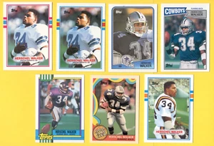 1987-1990 Topps HERSCHEL WALKER Dallas Cowboys Vikings 7-Card Lot Rookie RC UK - Picture 1 of 1