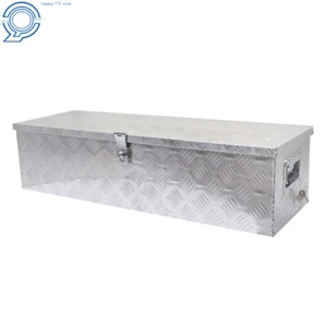 Aluminum Pick Up Truck Bed Tool Boxes 39"X13"X10" 5 Bar Tread+ lock & Keys - Picture 1 of 17