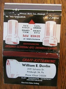 ROYAL FLASH: WILLIAM DEVLIN SEWER PIPES (PITTSBURGH, PENNSYLVANIA) -F19 - Picture 1 of 2