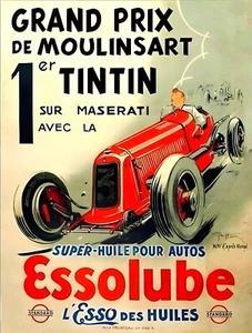 Belgian Grand Prix Tintin racing print advertisement Essolube advertisement - Picture 1 of 1