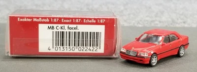 DE COLECCIÓN HERPA HO 1:87 022422 MERCEDES BENZ CLASE C ROJO IOB HECHO EN ALEMANIA Foto 1 de 4