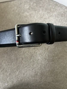 Tommy Hilfiger Black Leather Belt NEW UNWORN Size 90cm - Picture 1 of 4