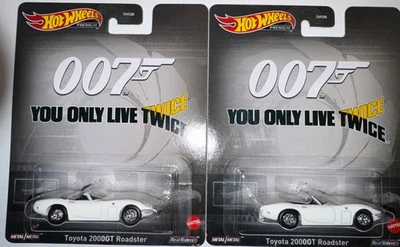 Lot Of 2 Hot Wheels Entertainment Toyota 2000GT Roadster 007 You Only Live Twice - Image 1 of 4